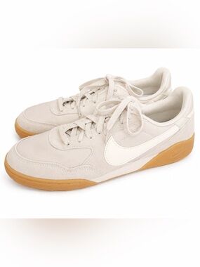 Nike Terra Manta Cream Suede & Canvas Sneakers with Gum Sole NEW